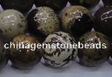 CAR56 15.5 inches 16mm round yellow artistic jasper beads