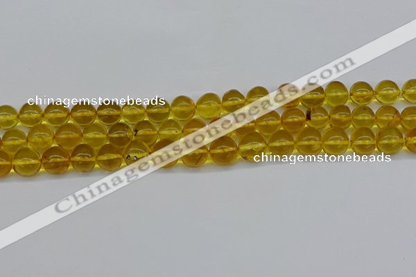 CAR564 15.5 inches 9mm - 10mm round natural amber beads wholesale