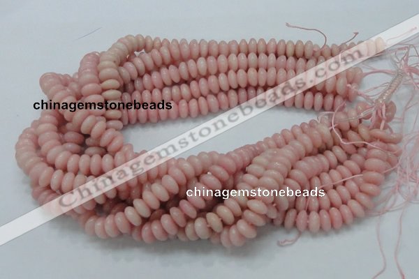 CAS09 15.5 inches 5*10mm rondelle pink angel skin gemstone beads