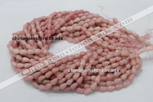 CAS12 15.5 inches 6*10mm teardrop pink angel skin gemstone beads