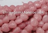 CAS14 15.5 inches 8*8mm heart pink angel skin gemstone beads