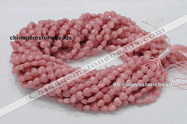 CAS14 15.5 inches 8*8mm heart pink angel skin gemstone beads