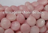 CAS15 15.5 inches 10mm flat round pink angel skin gemstone beads