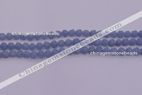 CAS210 15.5 inches 6mm faceted nuggets blue angel skin gemstone beads