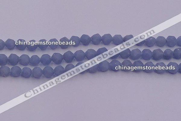 CAS212 15.5 inches 10mm faceted nuggets blue angel skin gemstone beads