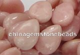 CAS26 15.5 inches 12*18mm flat teardrop pink angel skin gemstone beads