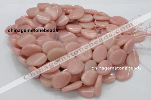 CAS28 15.5 inches 18*25mm twisted oval pink angel skin gemstone beads