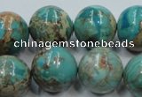 CAT03 15.5 inches 18mm round natural aqua terra jasper beads