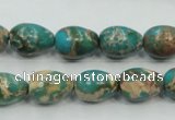 CAT05 15.5 inches 10*14mm teardrop natural aqua terra jasper beads