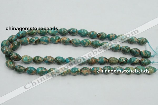 CAT05 15.5 inches 10*14mm teardrop natural aqua terra jasper beads