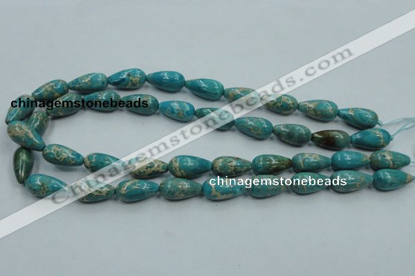 CAT06 15.5 inches 10*20mm teardrop natural aqua terra jasper beads