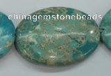 CAT101 15.5 inches 30*40mm oval dyed natural aqua terra jasper beads