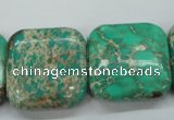 CAT108 15.5 inches 25*25mm square dyed natural aqua terra jasper beads