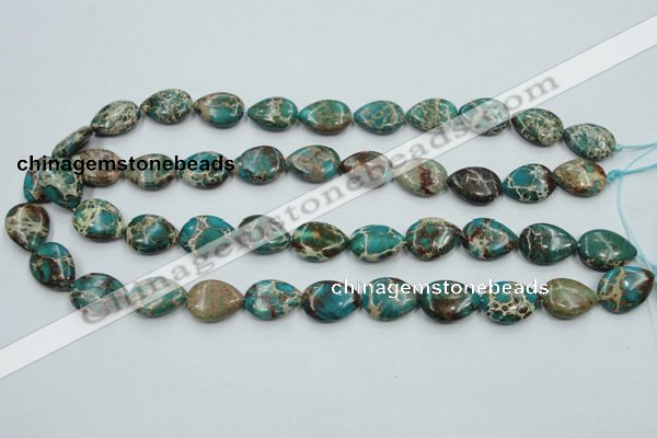 CAT11 15.5 inches 13*18mm flat teardrop natural aqua terra jasper beads