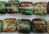 CAT115 15.5 inches 16*16mm square dyed natural aqua terra jasper beads