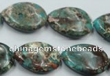 CAT12 15.5 inches 18*25mm flat teardrop natural aqua terra jasper beads