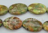 CAT125 15.5 inches 18*25mm oval dyed natural aqua terra jasper beads