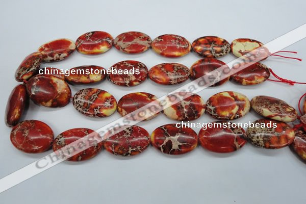 CAT204 15.5 inches 22*30mm oval dyed natural aqua terra jasper beads