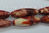 CAT208 15.5 inches 10*30mm rice dyed natural aqua terra jasper beads