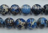 CAT213 15.5 inches 12mm round dyed natural aqua terra jasper beads