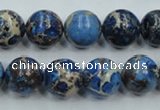 CAT214 15.5 inches 16mm round dyed natural aqua terra jasper beads