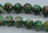 CAT221 15.5 inches 14mm round dyed natural aqua terra jasper beads