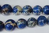 CAT300 15.5 inches 8mm - 18mm round dyed aqua terra jasper beads