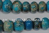 CAT302 15.5 inches 7*10mm – 15*20mm rondelle dyed aqua terra jasper beads