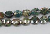 CAT5010 15.5 inches 8*10mm oval natural aqua terra jasper beads