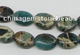 CAT5011 15.5 inches 10*14mm oval natural aqua terra jasper beads