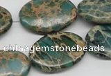 CAT5012 15.5 inches 20*30mm oval natural aqua terra jasper beads