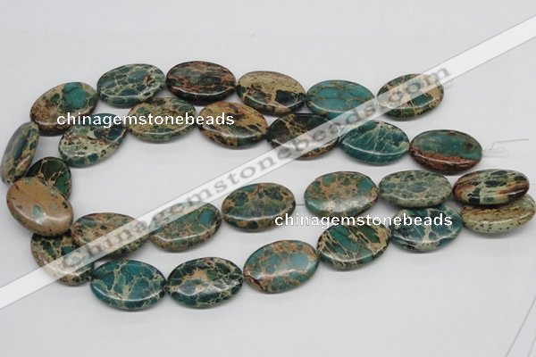 CAT5012 15.5 inches 20*30mm oval natural aqua terra jasper beads