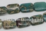 CAT5015 15.5 inches 12*16mm rectangle natural aqua terra jasper beads