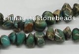 CAT5019 15.5 inches 8*12mm nuggets natural aqua terra jasper chip beads