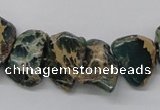 CAT5020 15.5 inches 15*12mm nuggets natural aqua terra jasper chip beads