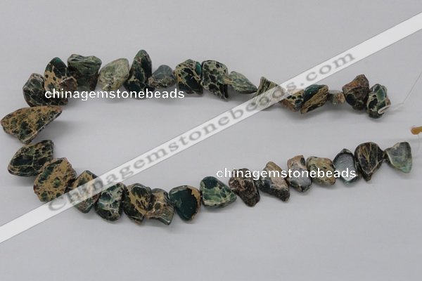 CAT5020 15.5 inches 15*12mm nuggets natural aqua terra jasper chip beads