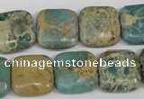 CAT5026 15.5 inches 16*16mm square natural aqua terra jasper beads