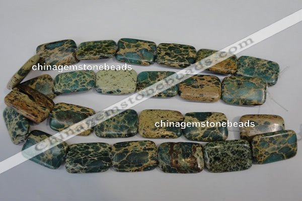 CAT5028 15.5 inches 20*30mm rectangle natural aqua terra jasper beads