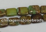 CAT5039 15.5 inches 6*8mm rectangle natural aqua terra jasper beads