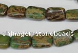 CAT5040 15.5 inches 10*14mm rectangle natural aqua terra jasper beads