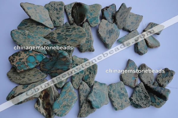 CAT5058 15*20mm – 25*48mm freeform natural aqua terra jasper beads