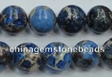 CAT51 15.5 inches 14mm round dyed natural aqua terra jasper beads