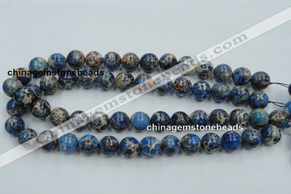 CAT51 15.5 inches 14mm round dyed natural aqua terra jasper beads