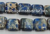 CAT53 15.5 inches 16*16mm square dyed natural aqua terra jasper beads