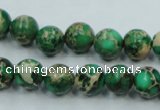 CAT58 15.5 inches 10mm round dyed natural aqua terra jasper beads