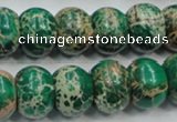 CAT61 15.5 inches 12*16mm rondelle dyed natural aqua terra jasper beads