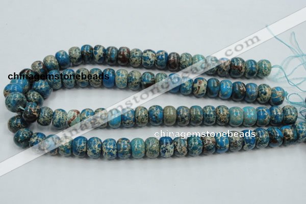 CAT63 15.5 inches 10*14mm rondelle dyed natural aqua terra jasper beads