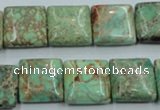 CAT68 15.5 inches 16*16mm square dyed natural aqua terra jasper beads