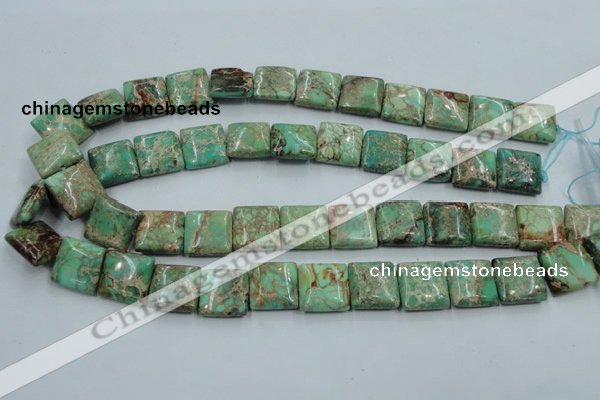 CAT68 15.5 inches 16*16mm square dyed natural aqua terra jasper beads