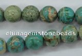 CAT76 15.5 inches 12mm round dyed natural aqua terra jasper beads